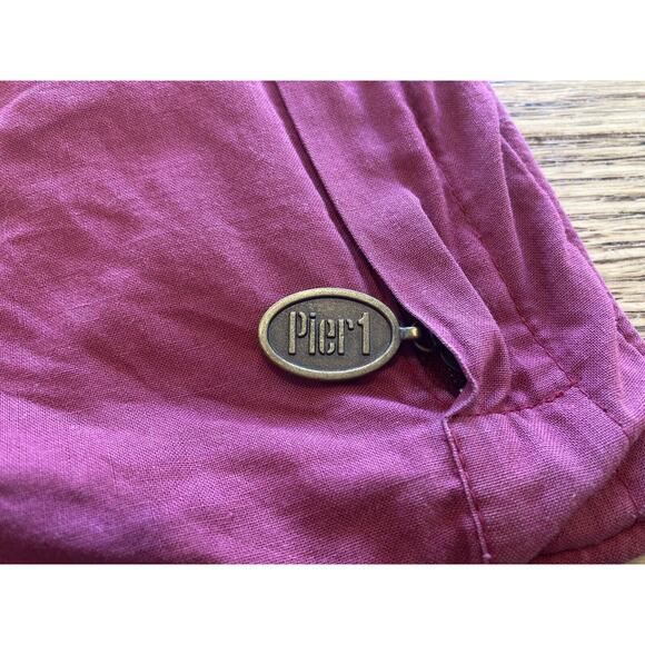 Pier 1 Embroidered Pillow Shams Floral Red Gold Blue Cover Mini Small 13" India - Picture 3 of 11